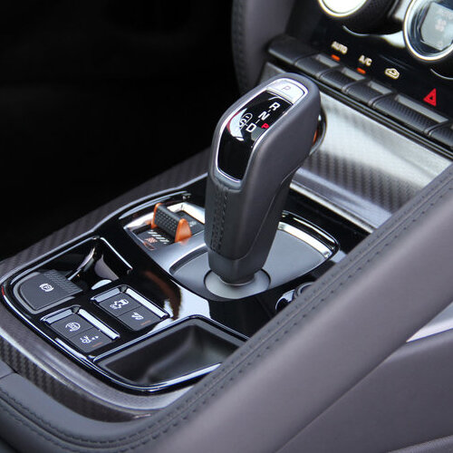 close-up of gear lever in a car